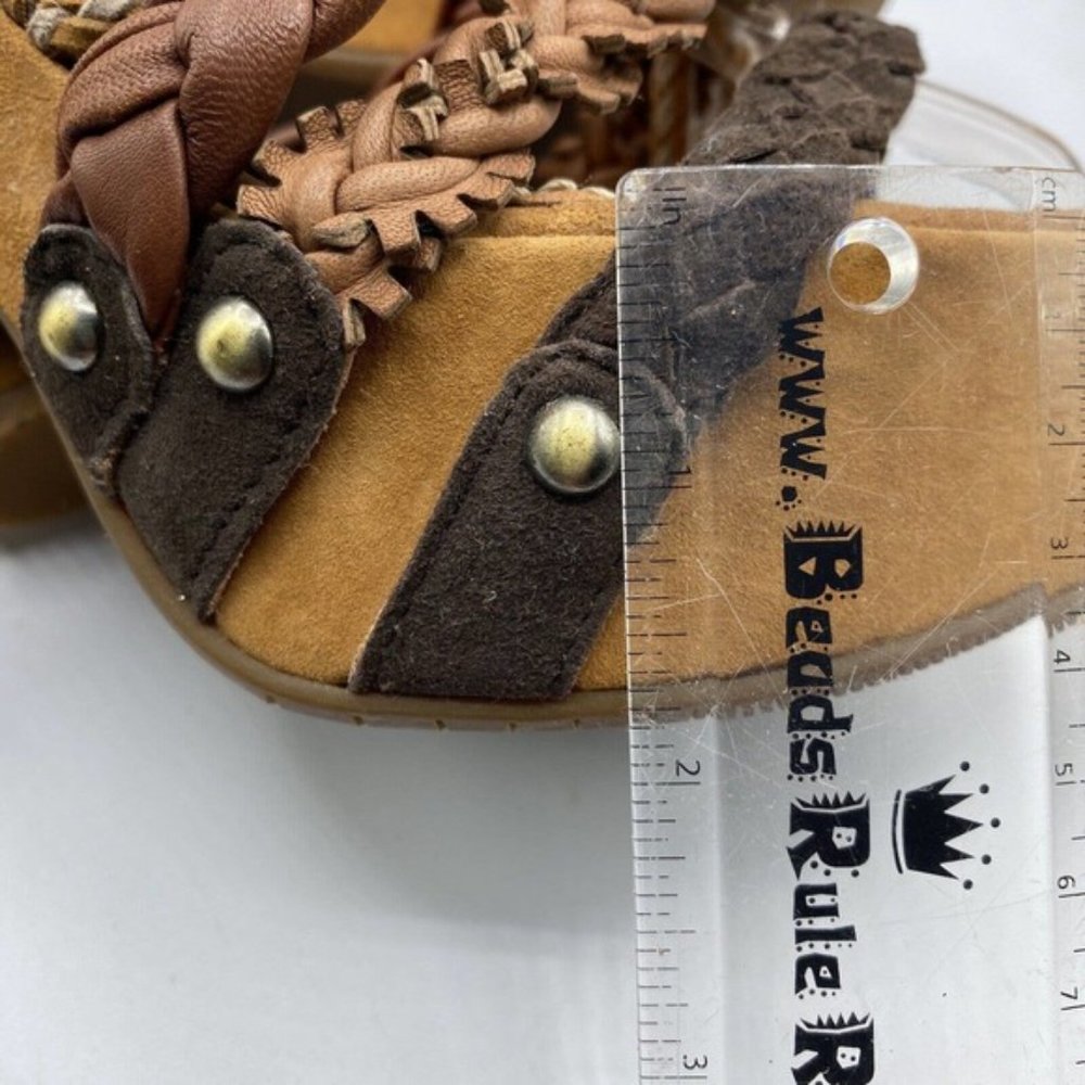 Bacio 61 Pandino Platform Lace-Up Sandals Sz 9. Leather, Boho, Retro, Hippie - Picture 3 of 11